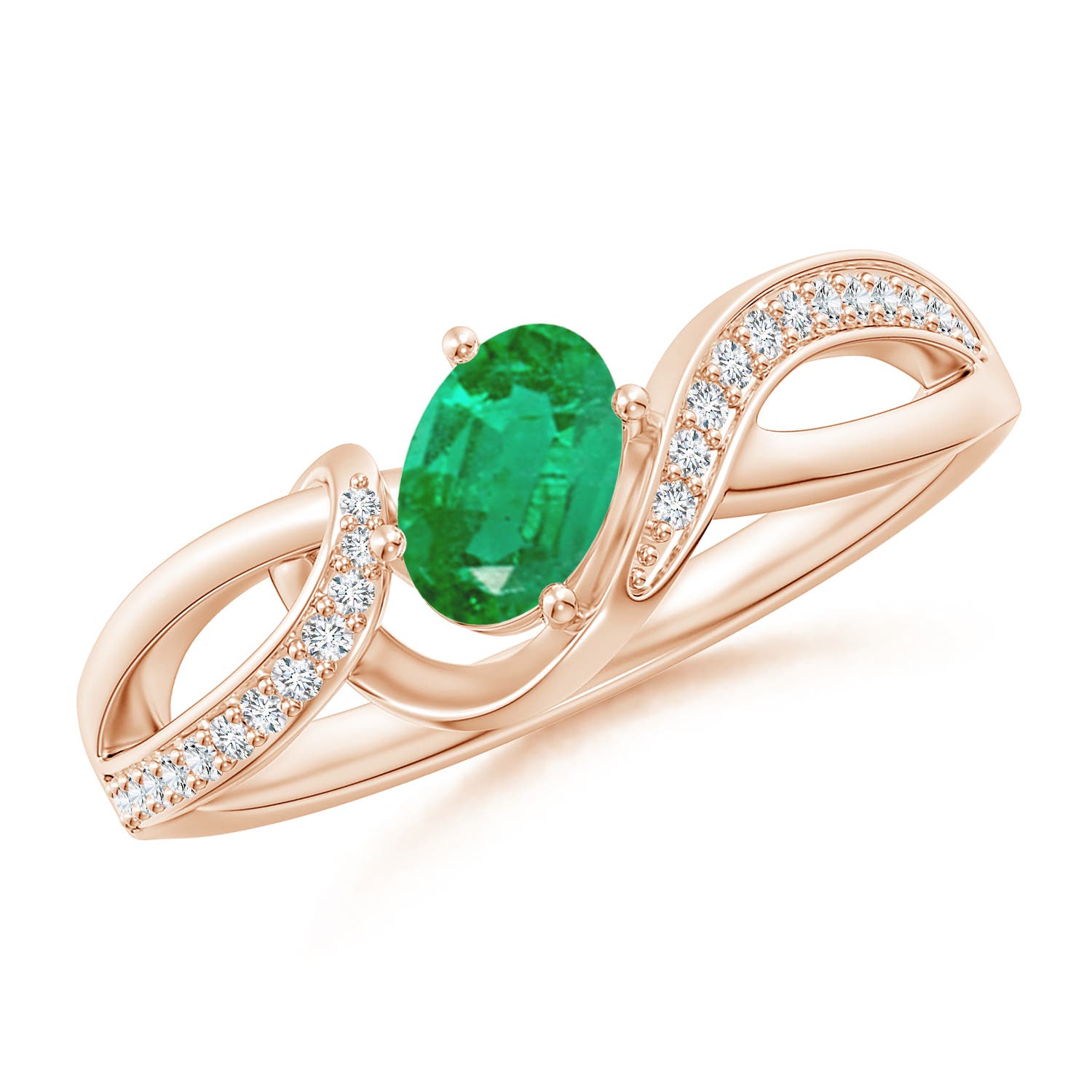 AA - Emerald / 0.51 CT / 14 KT Rose Gold