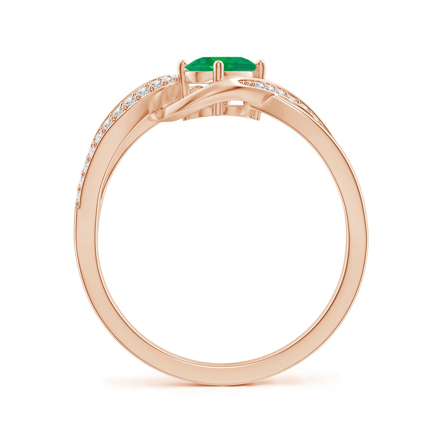 AA - Emerald / 0.51 CT / 14 KT Rose Gold