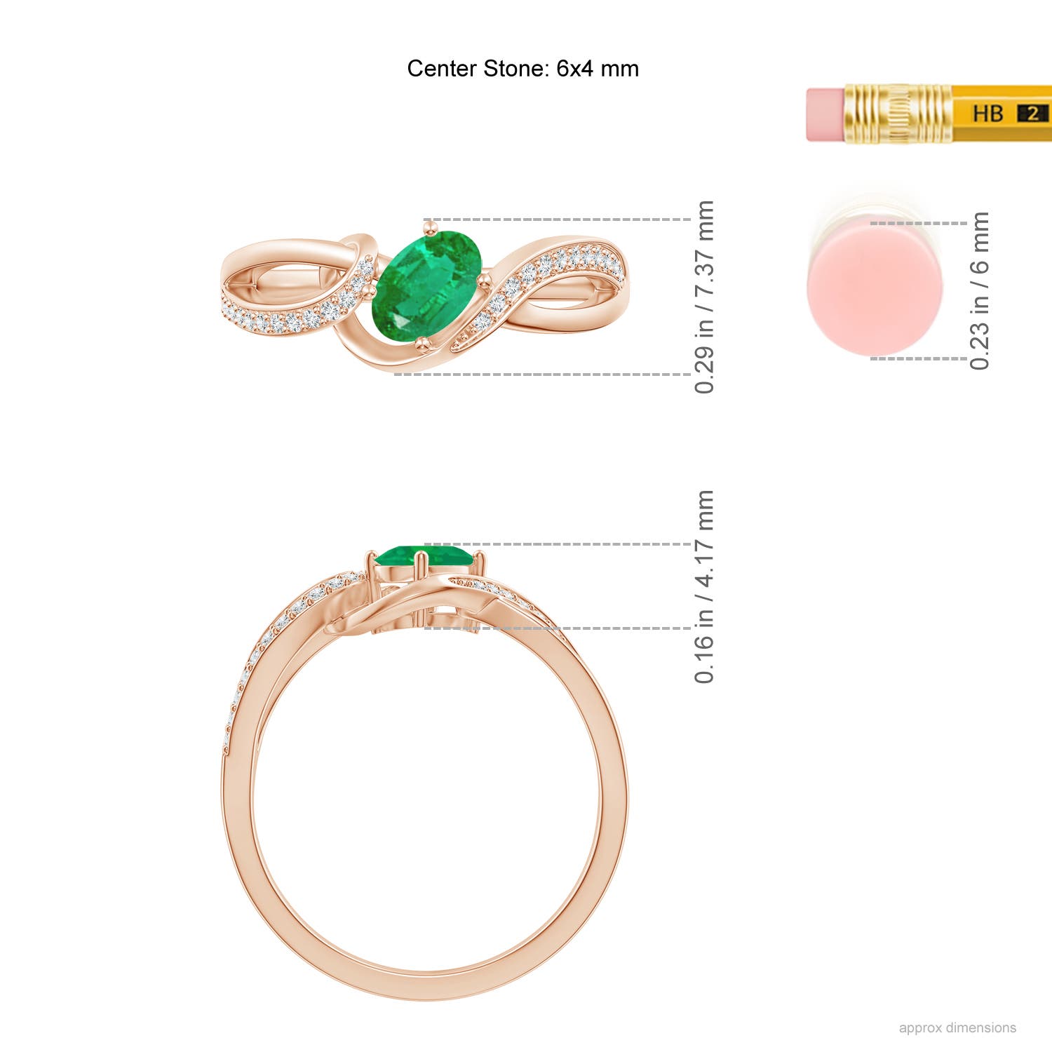 AA - Emerald / 0.51 CT / 14 KT Rose Gold