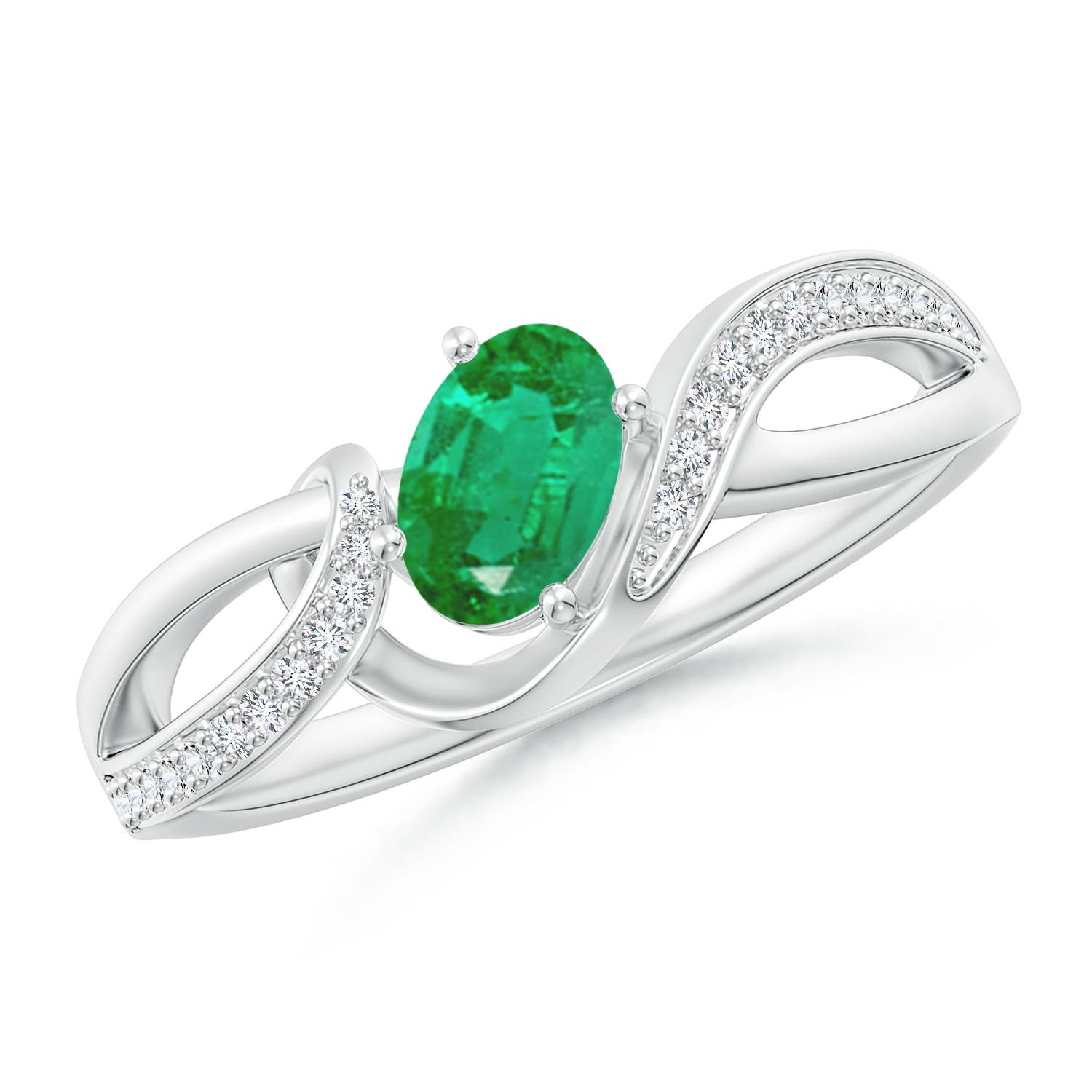 AA - Emerald / 0.51 CT / 14 KT White Gold