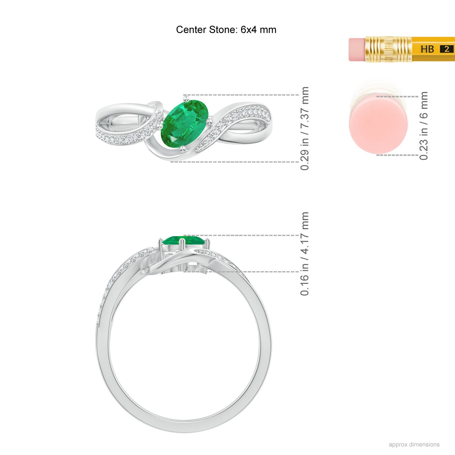 AA - Emerald / 0.51 CT / 14 KT White Gold