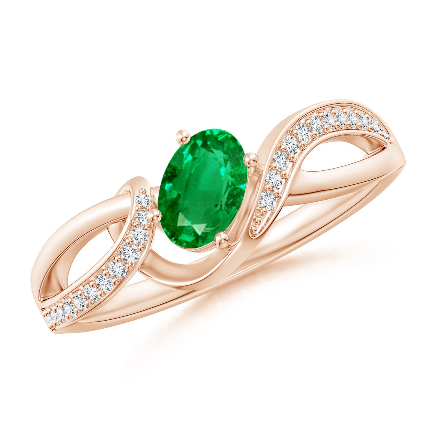 AAA - Emerald / 0.51 CT / 14 KT Rose Gold