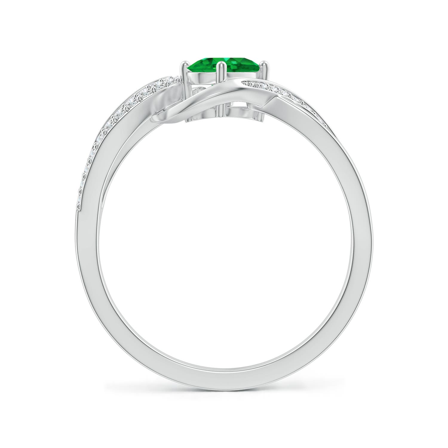 AAA - Emerald / 0.51 CT / 14 KT White Gold