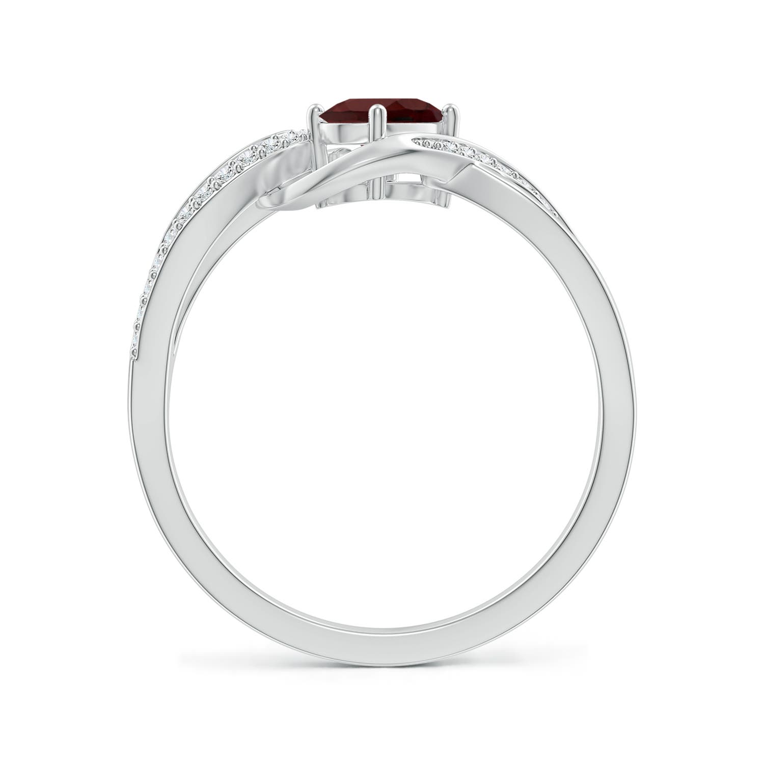 AA - Garnet / 0.67 CT / 14 KT White Gold