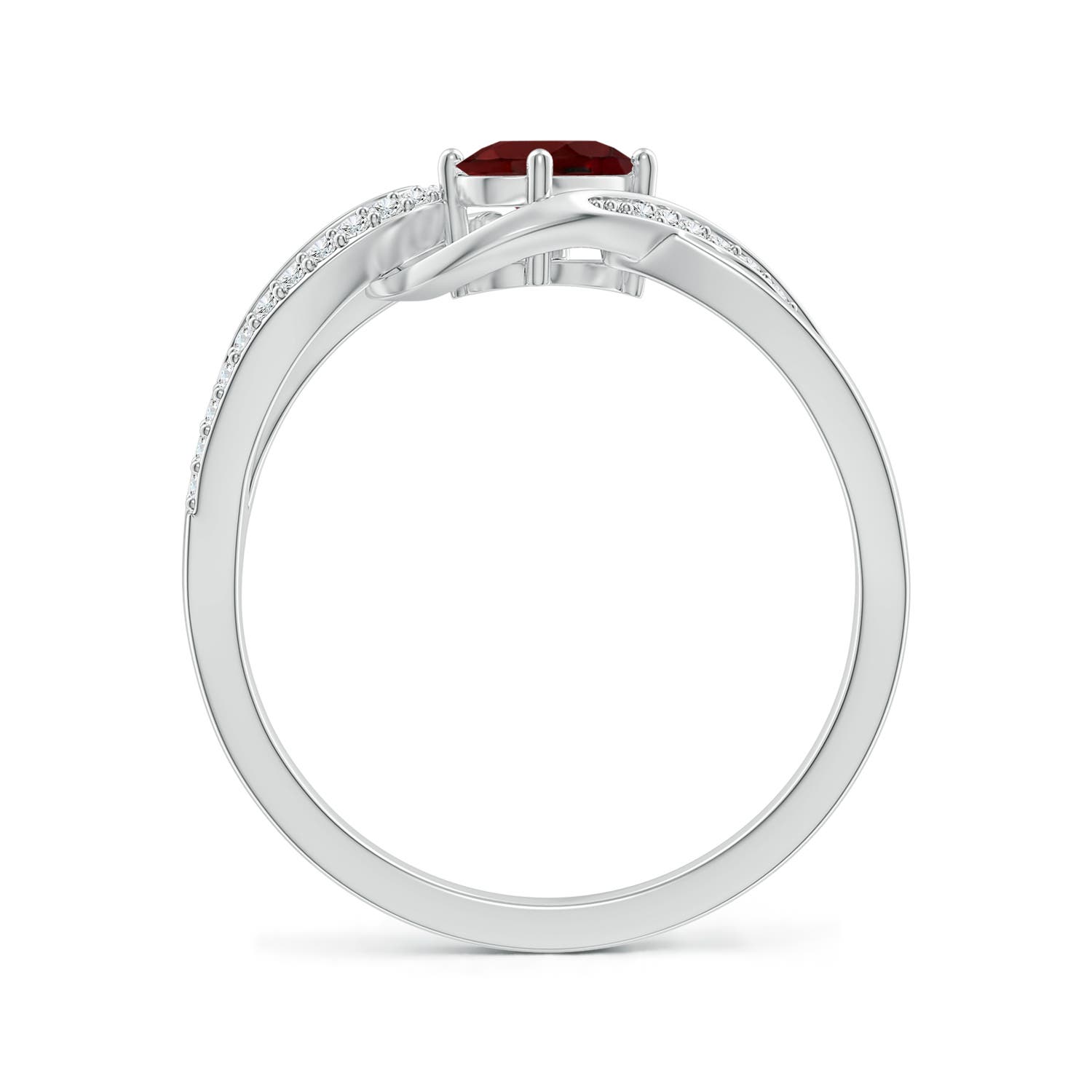 AAA - Garnet / 0.67 CT / 14 KT White Gold