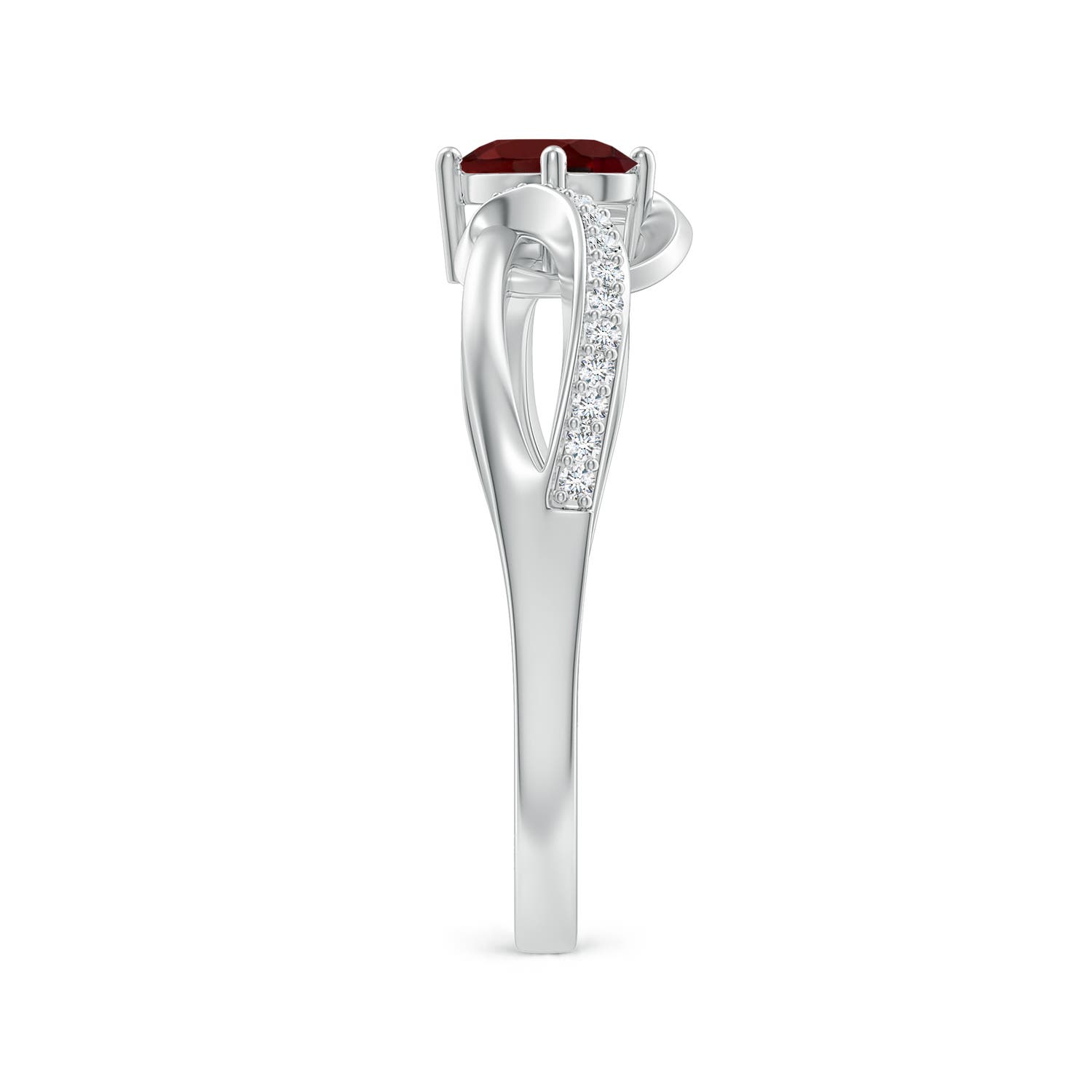 AAA - Garnet / 0.67 CT / 14 KT White Gold