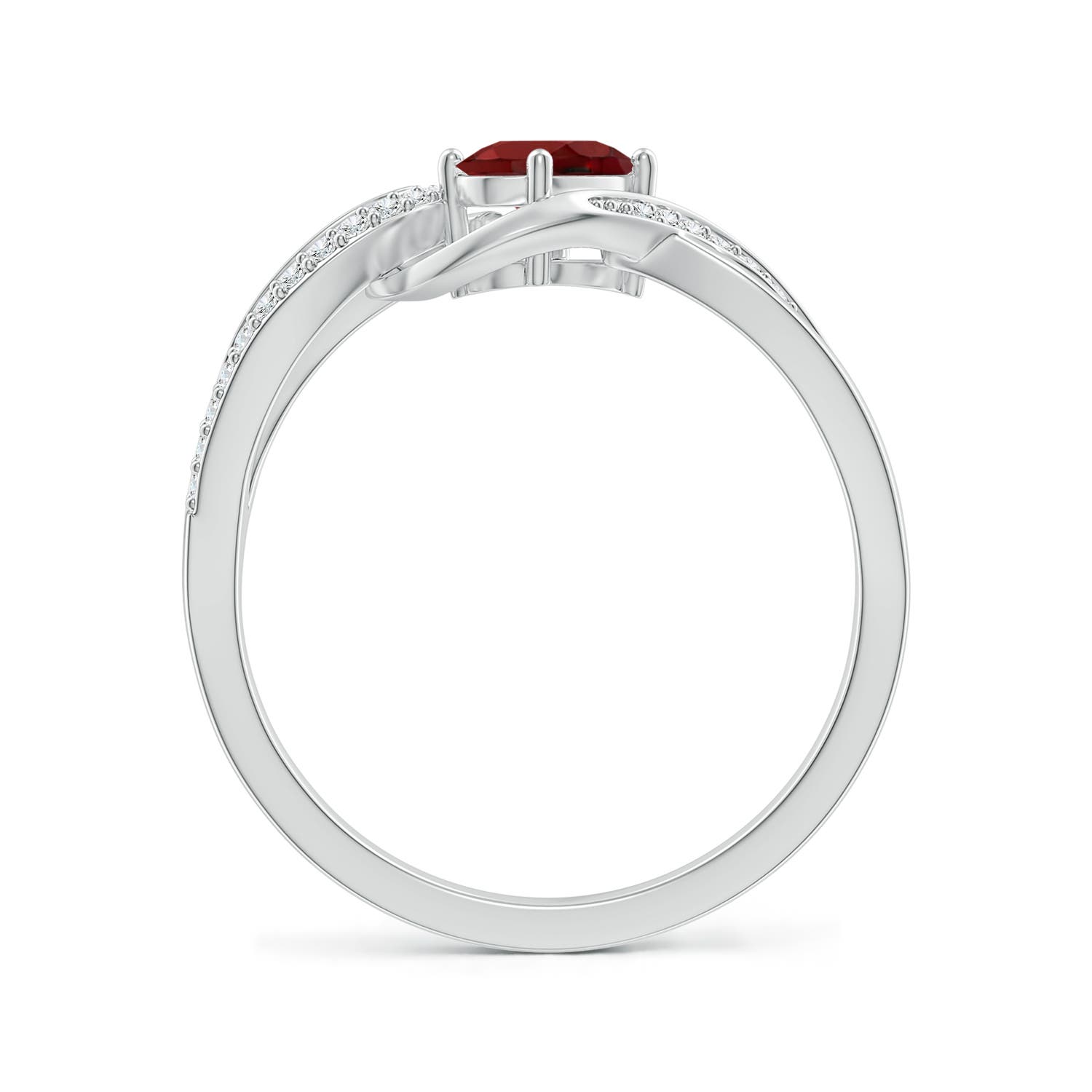 AAAA - Garnet / 0.67 CT / 14 KT White Gold