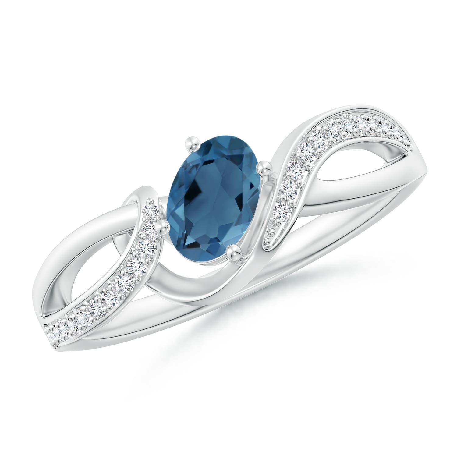 A - London Blue Topaz / 0.66 CT / 14 KT White Gold