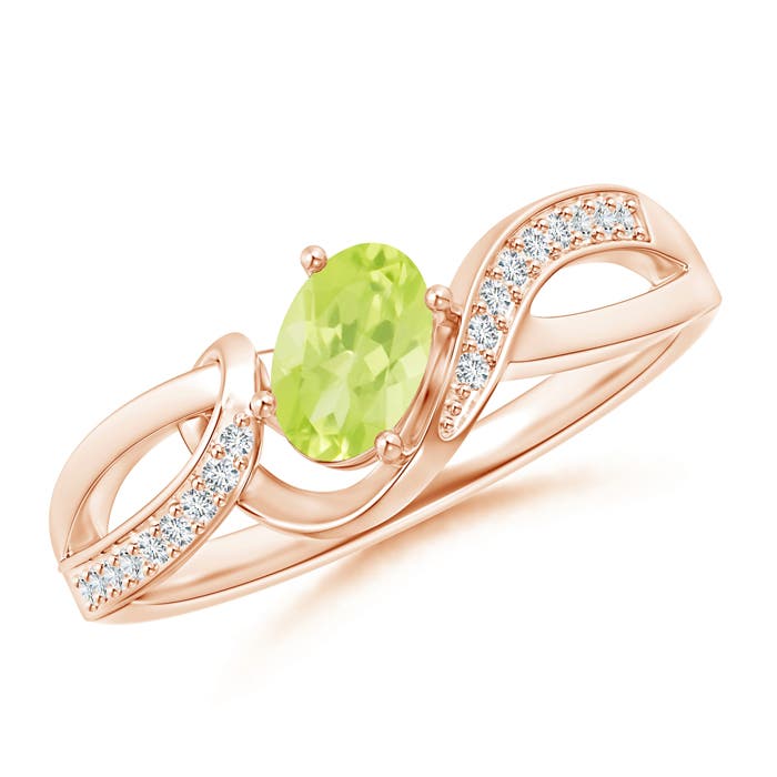 A - Peridot / 0.59 CT / 14 KT Rose Gold