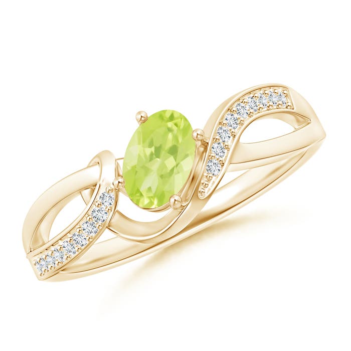 A - Peridot / 0.59 CT / 14 KT Yellow Gold