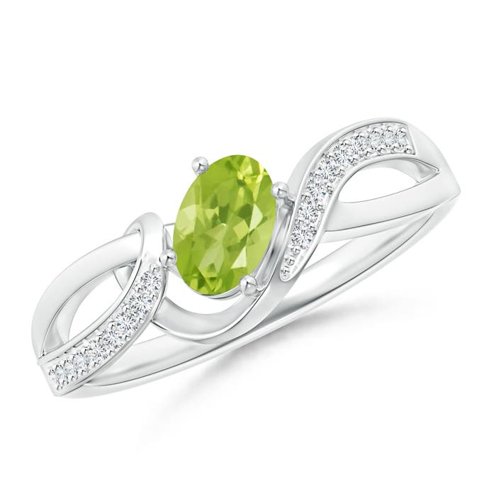 AA - Peridot / 0.59 CT / 14 KT White Gold