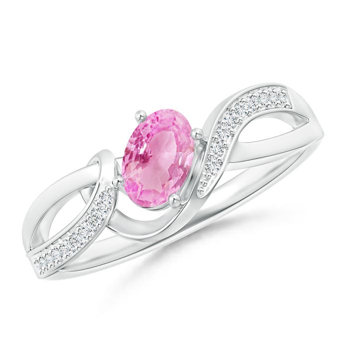 A - Pink Sapphire / 0.66 CT / 14 KT White Gold