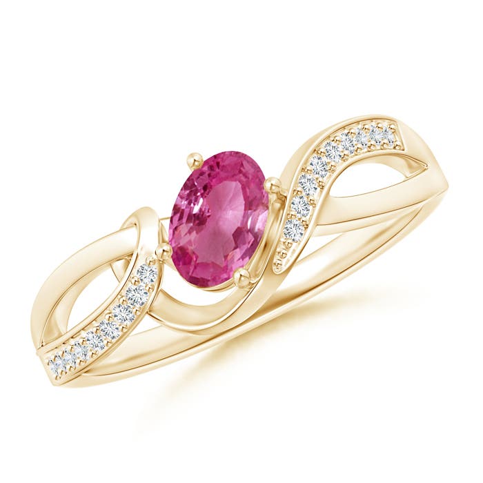 AAAA - Pink Sapphire / 0.66 CT / 14 KT Yellow Gold