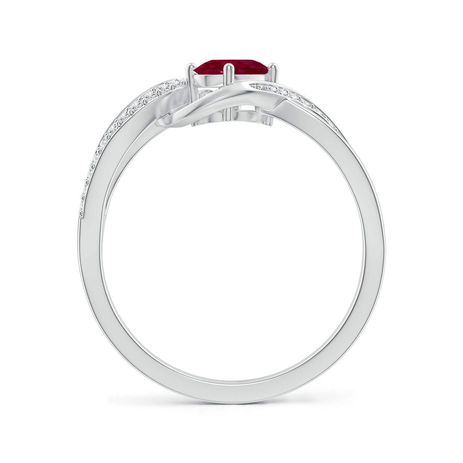 A - Ruby / 0.71 CT / 14 KT White Gold