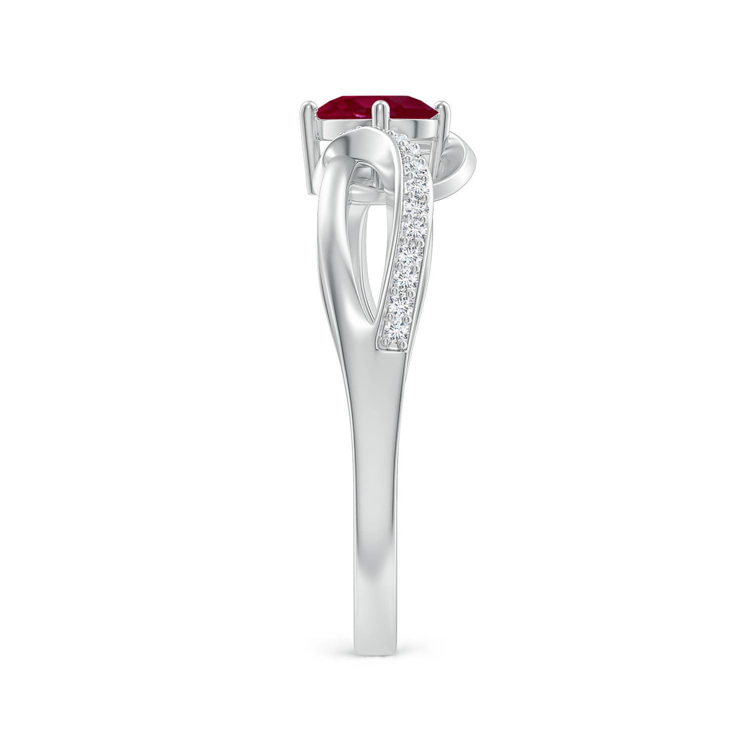 A - Ruby / 0.71 CT / 14 KT White Gold