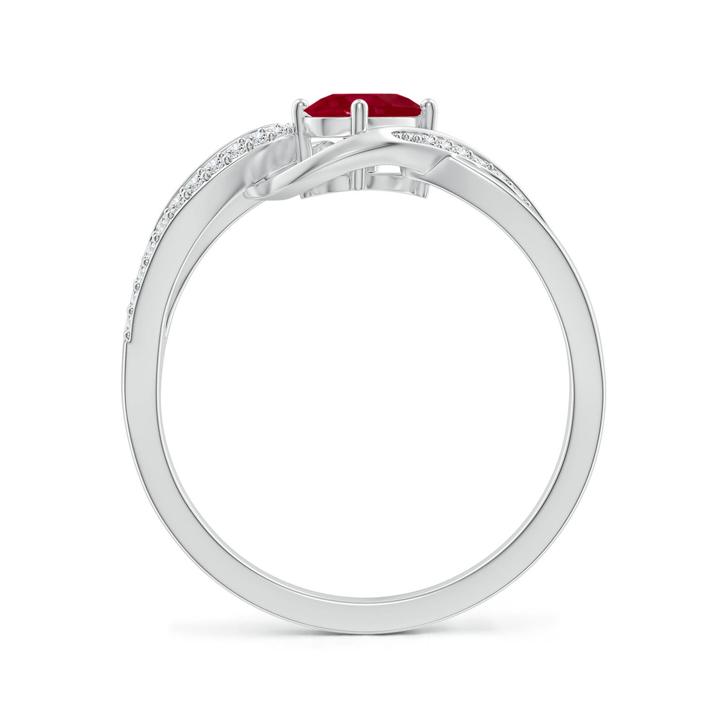 AA - Ruby / 0.71 CT / 14 KT White Gold