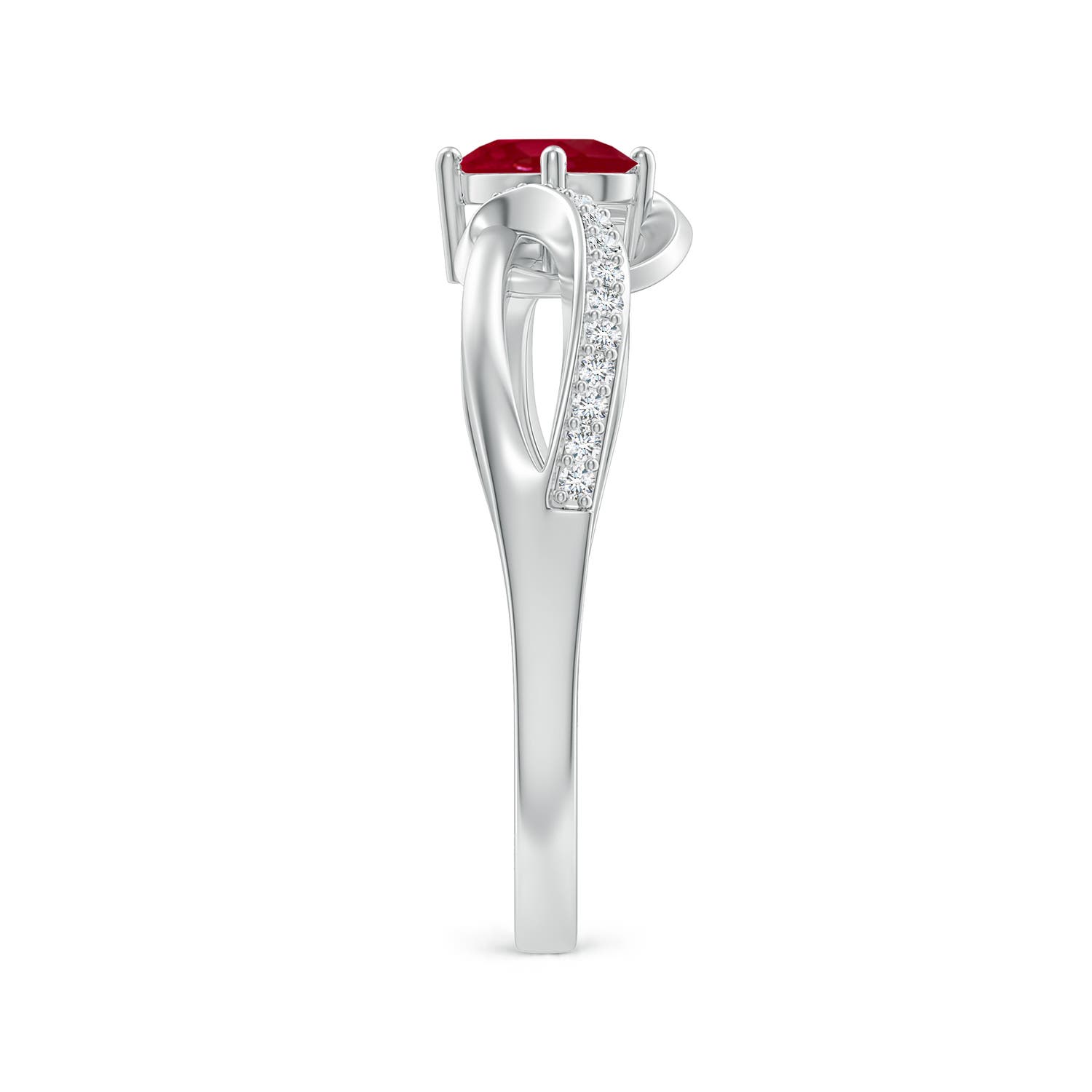 AA - Ruby / 0.71 CT / 14 KT White Gold