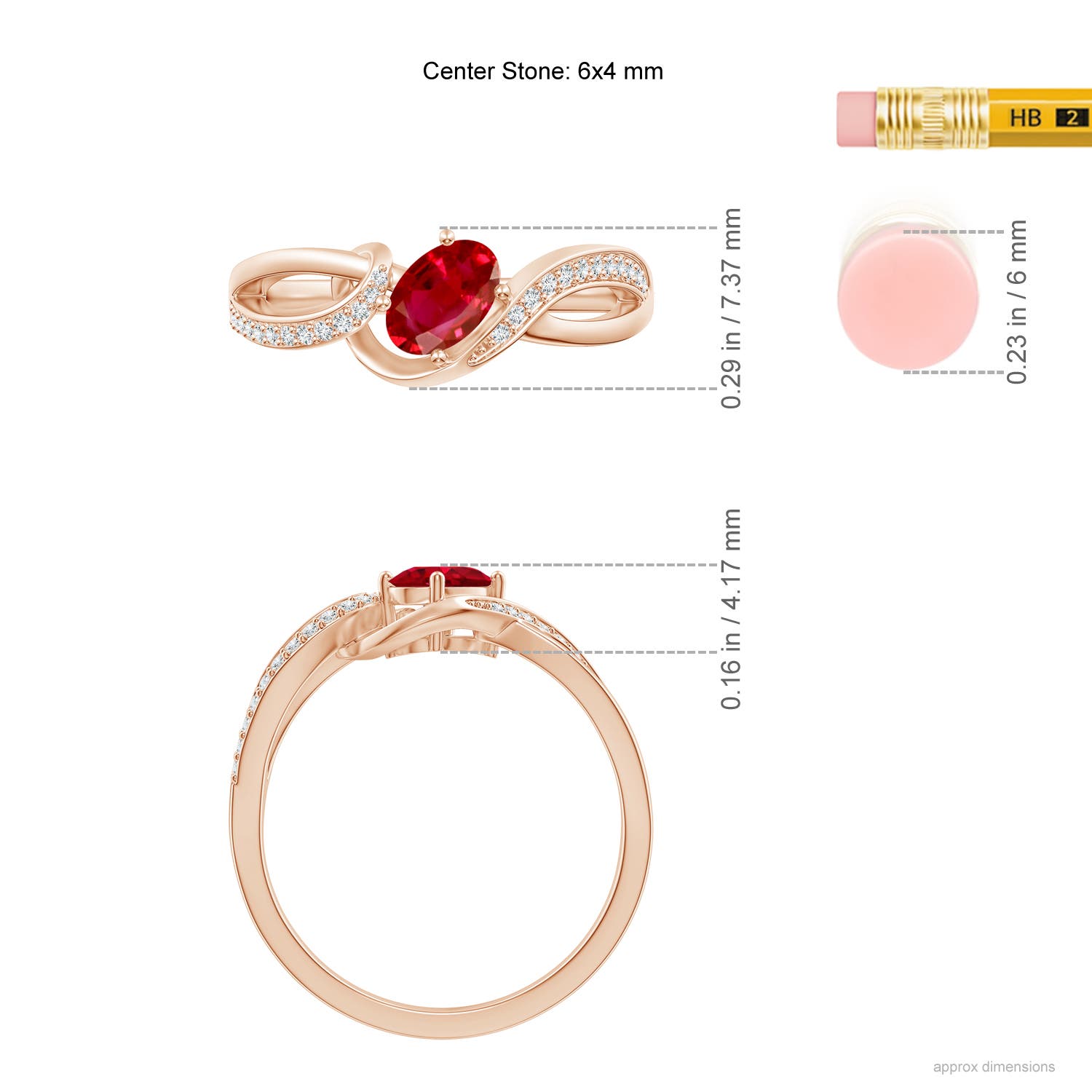 AAA - Ruby / 0.71 CT / 14 KT Rose Gold