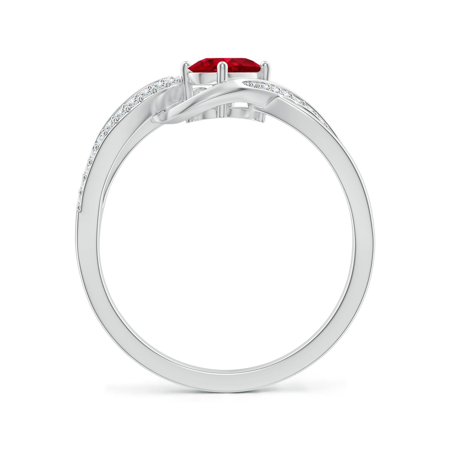 AAA - Ruby / 0.71 CT / 14 KT White Gold