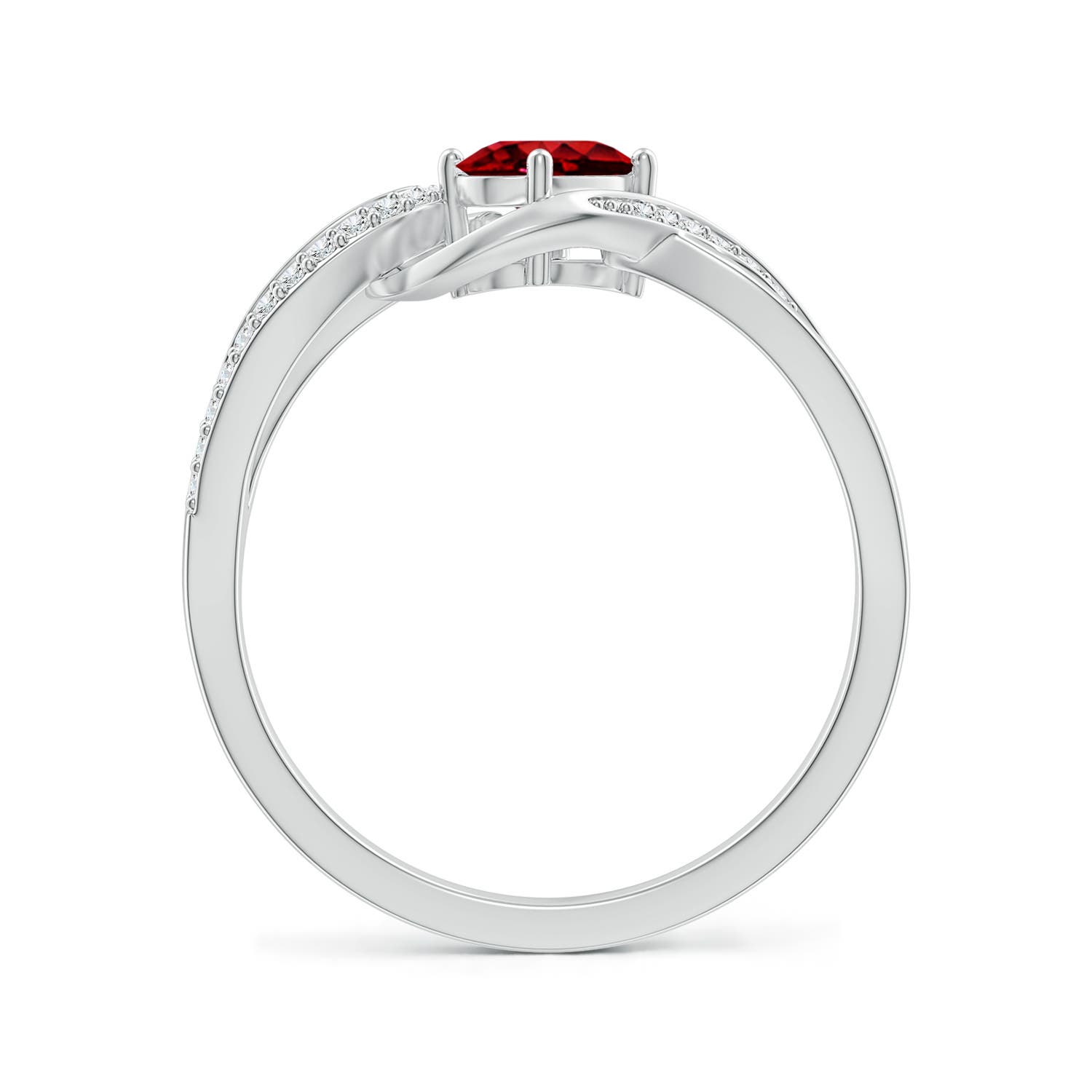 AAAA - Ruby / 0.71 CT / 14 KT White Gold