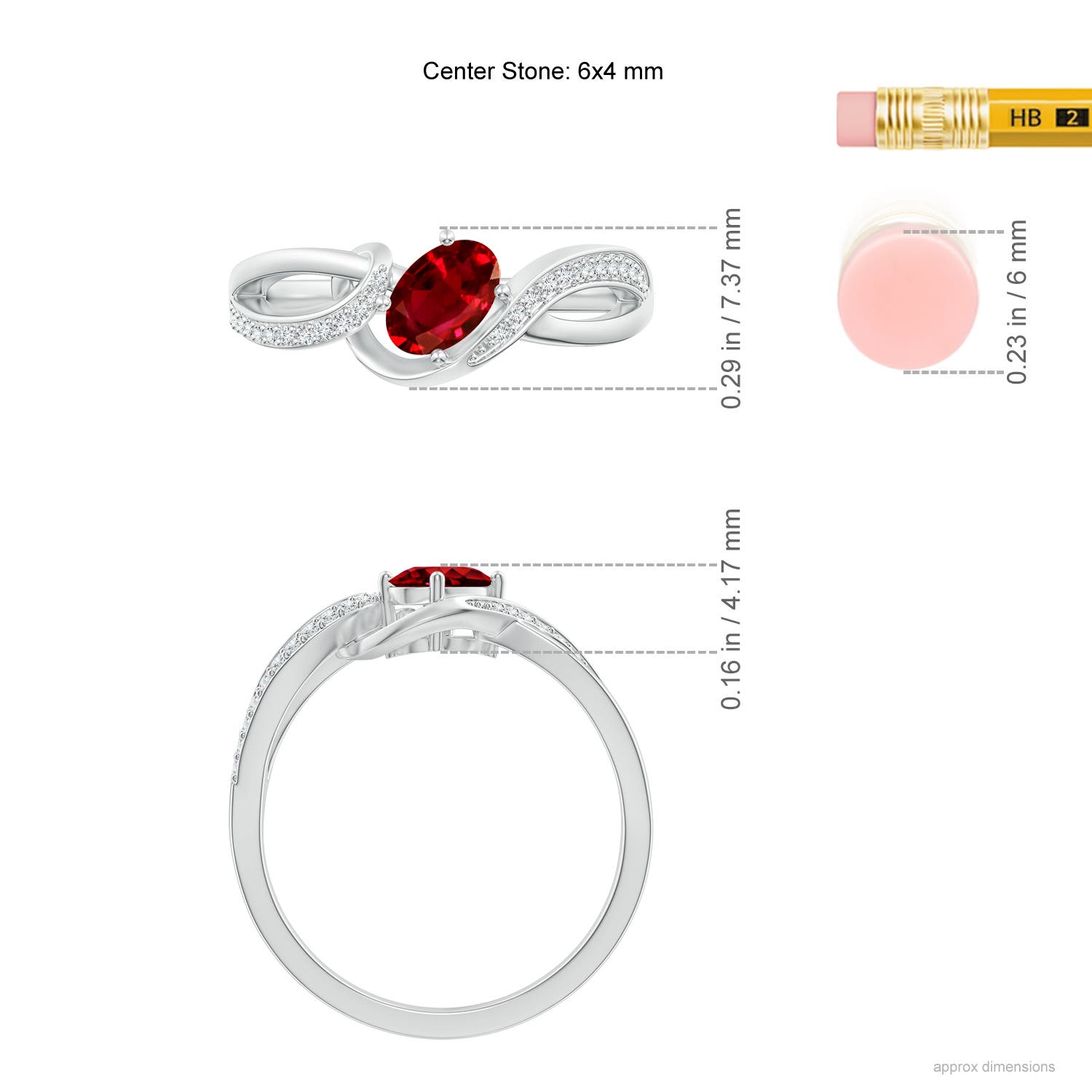 AAAA - Ruby / 0.71 CT / 14 KT White Gold