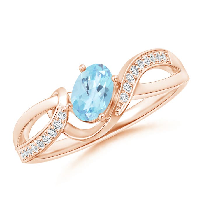 A - Swiss Blue Topaz / 0.65 CT / 14 KT Rose Gold