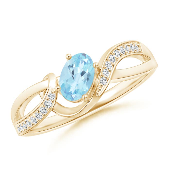 A - Swiss Blue Topaz / 0.65 CT / 14 KT Yellow Gold