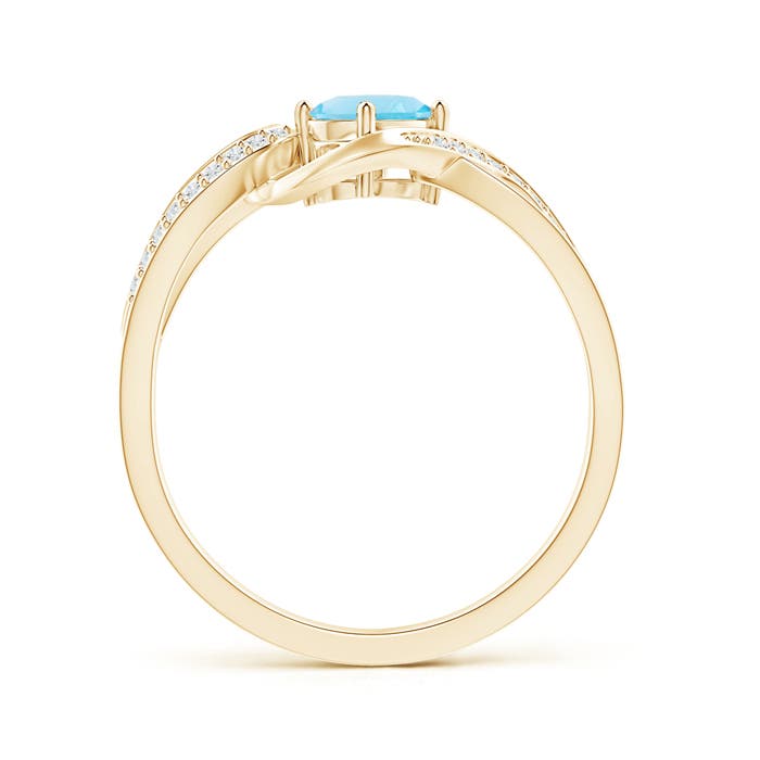 A - Swiss Blue Topaz / 0.65 CT / 14 KT Yellow Gold