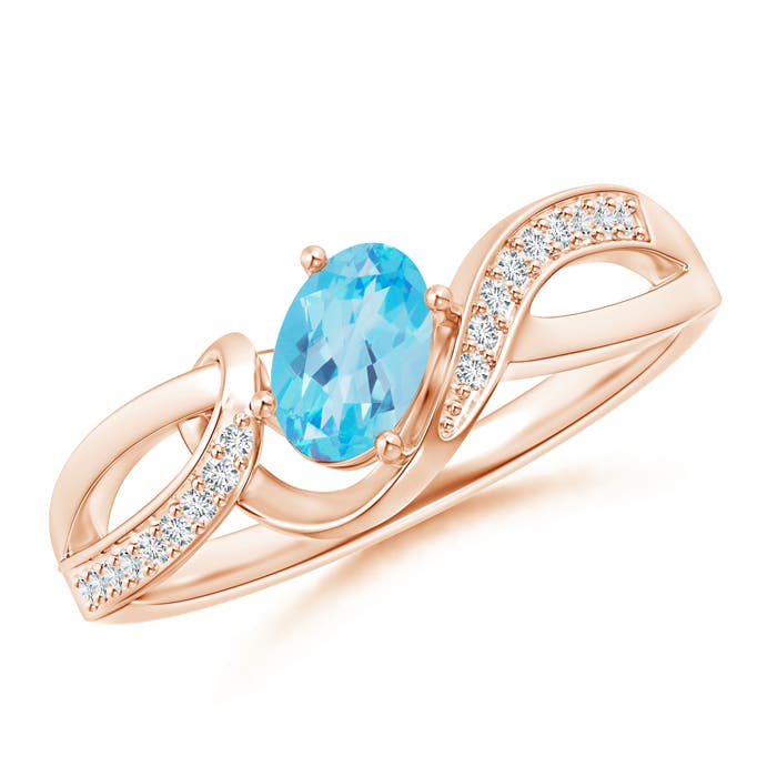 AA - Swiss Blue Topaz / 0.65 CT / 14 KT Rose Gold