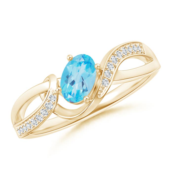 AA - Swiss Blue Topaz / 0.65 CT / 14 KT Yellow Gold