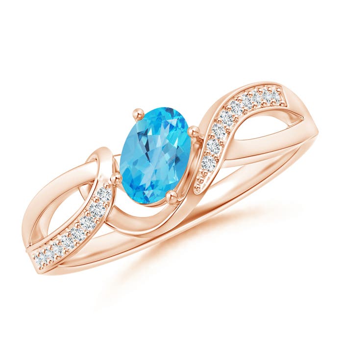 AAA - Swiss Blue Topaz / 0.65 CT / 14 KT Rose Gold