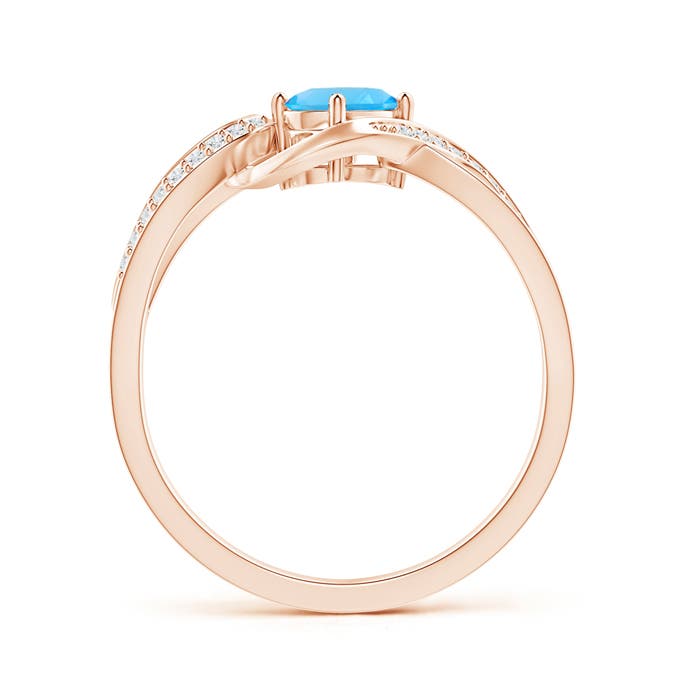 AAA - Swiss Blue Topaz / 0.65 CT / 14 KT Rose Gold