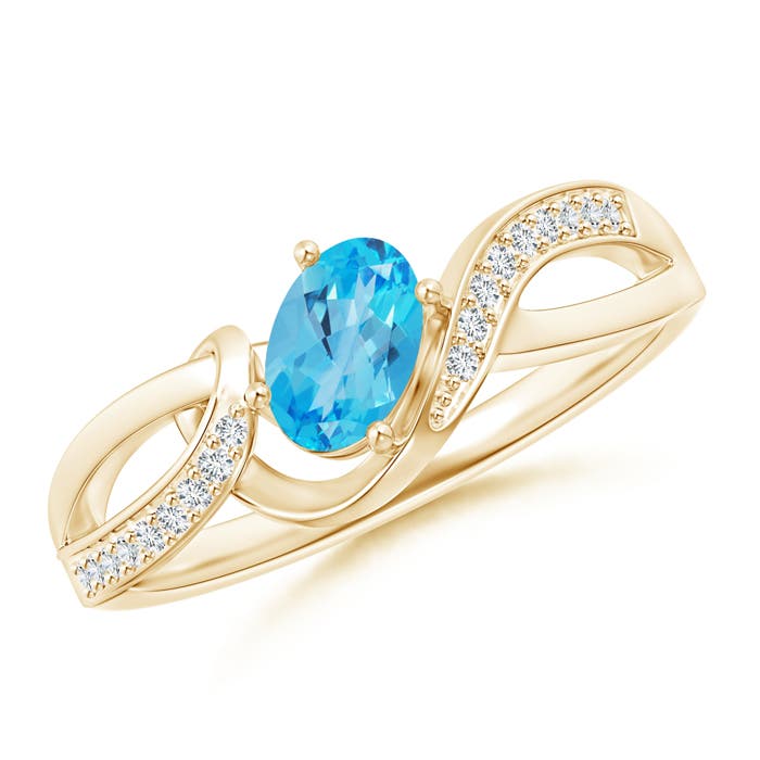 AAA - Swiss Blue Topaz / 0.65 CT / 14 KT Yellow Gold