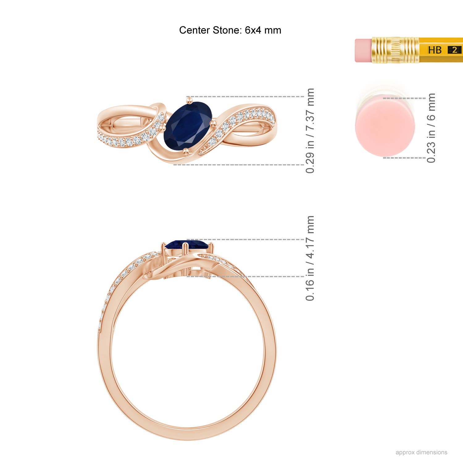 A - Blue Sapphire / 0.71 CT / 14 KT Rose Gold