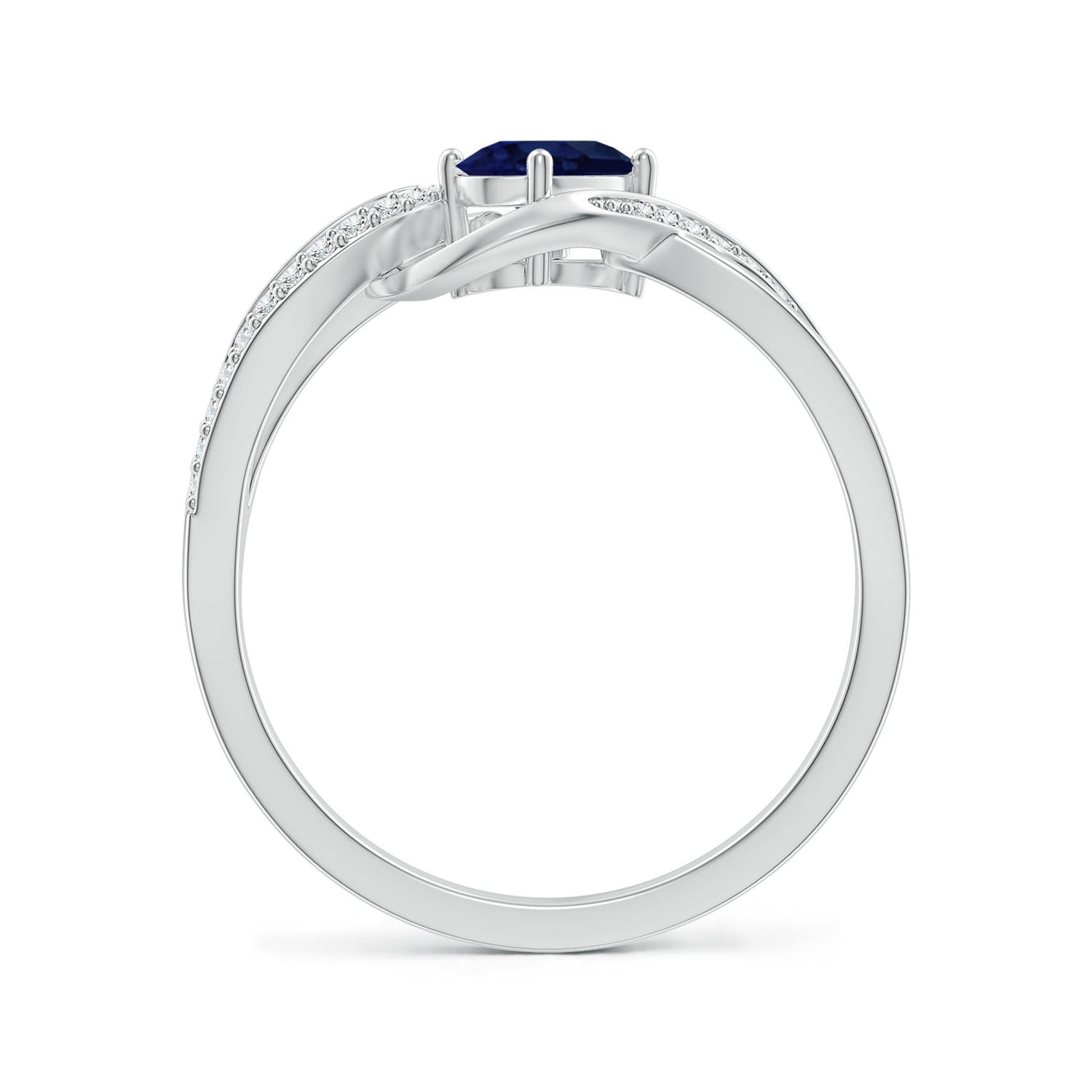 A - Blue Sapphire / 0.71 CT / 14 KT White Gold