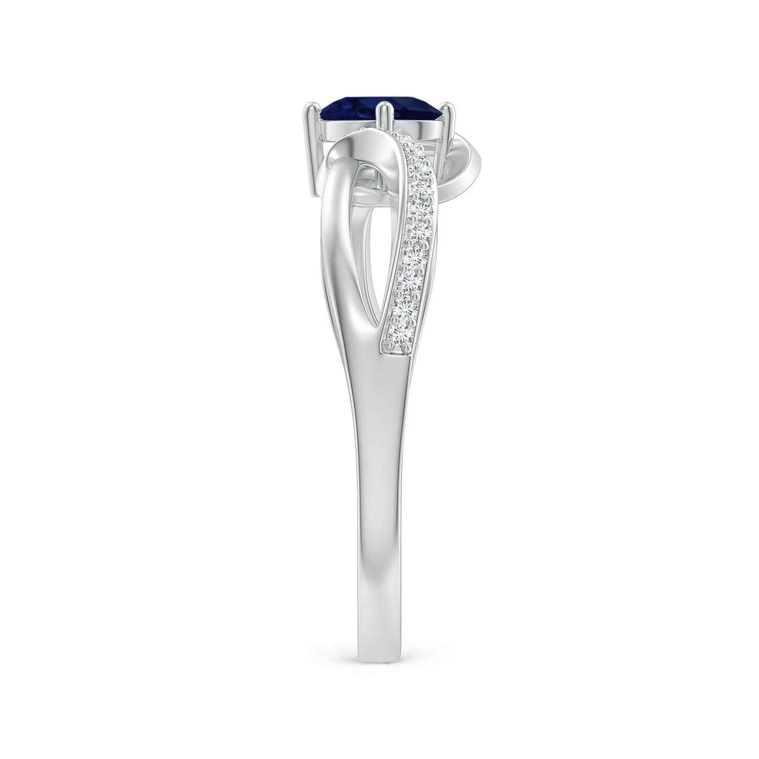 A - Blue Sapphire / 0.71 CT / 14 KT White Gold