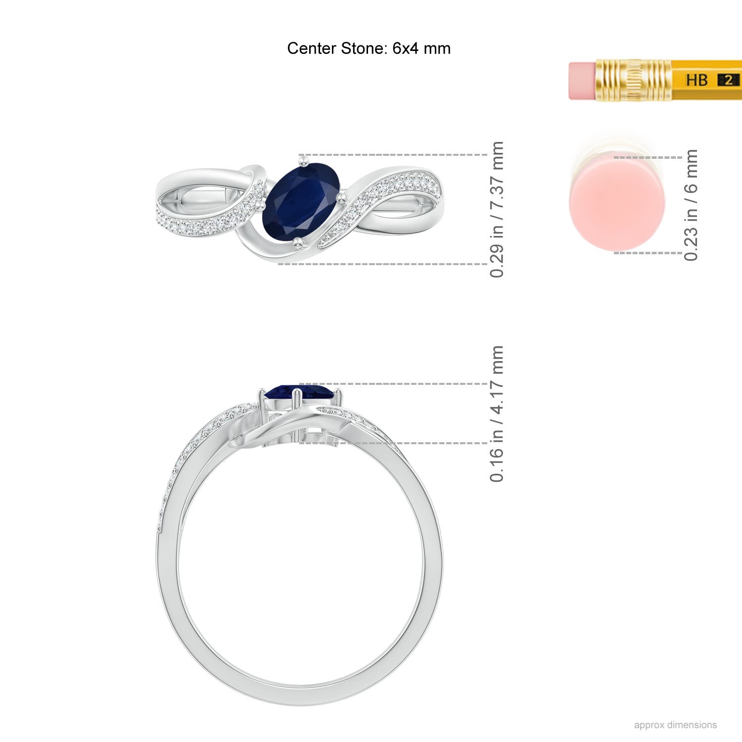 A - Blue Sapphire / 0.71 CT / 14 KT White Gold