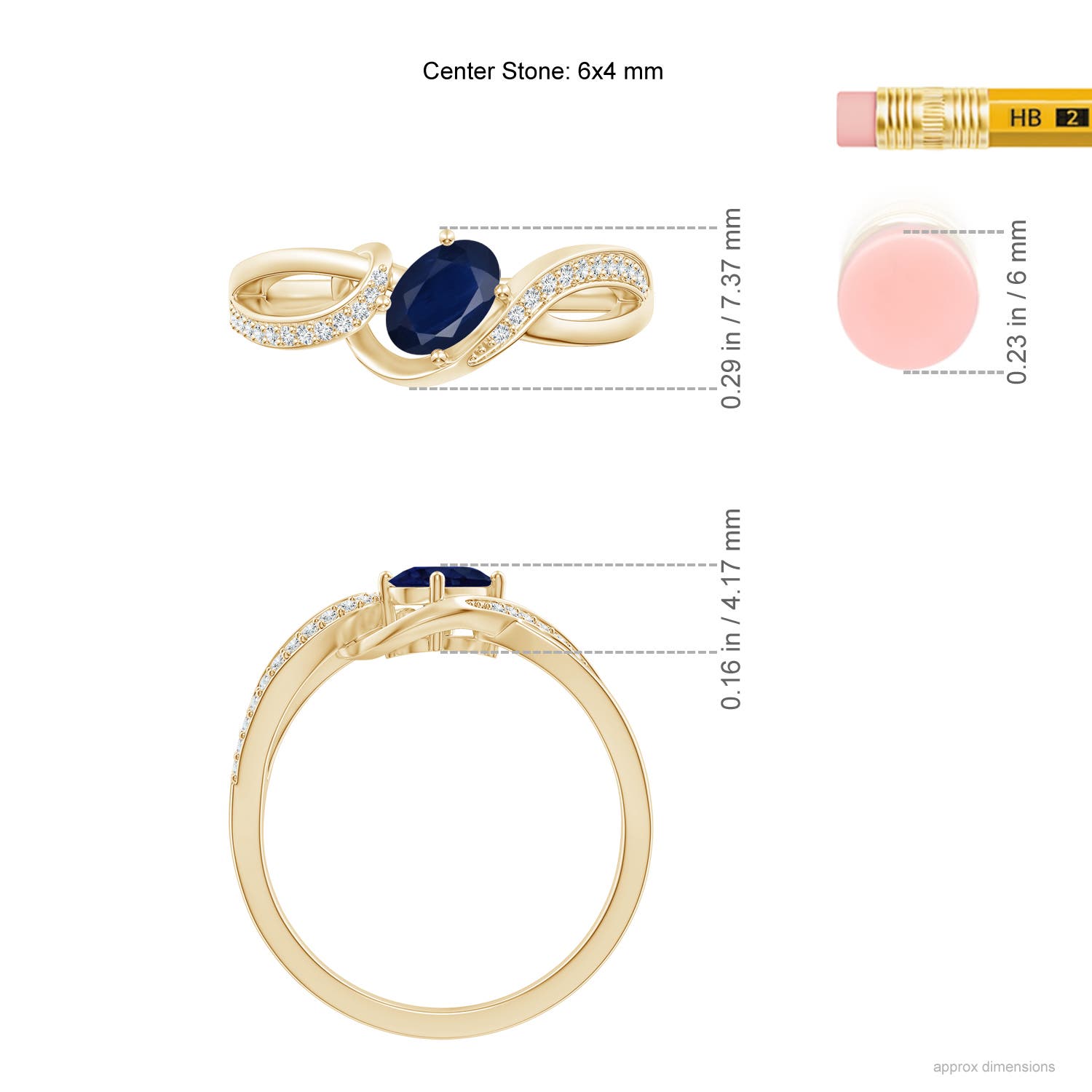 A - Blue Sapphire / 0.71 CT / 14 KT Yellow Gold