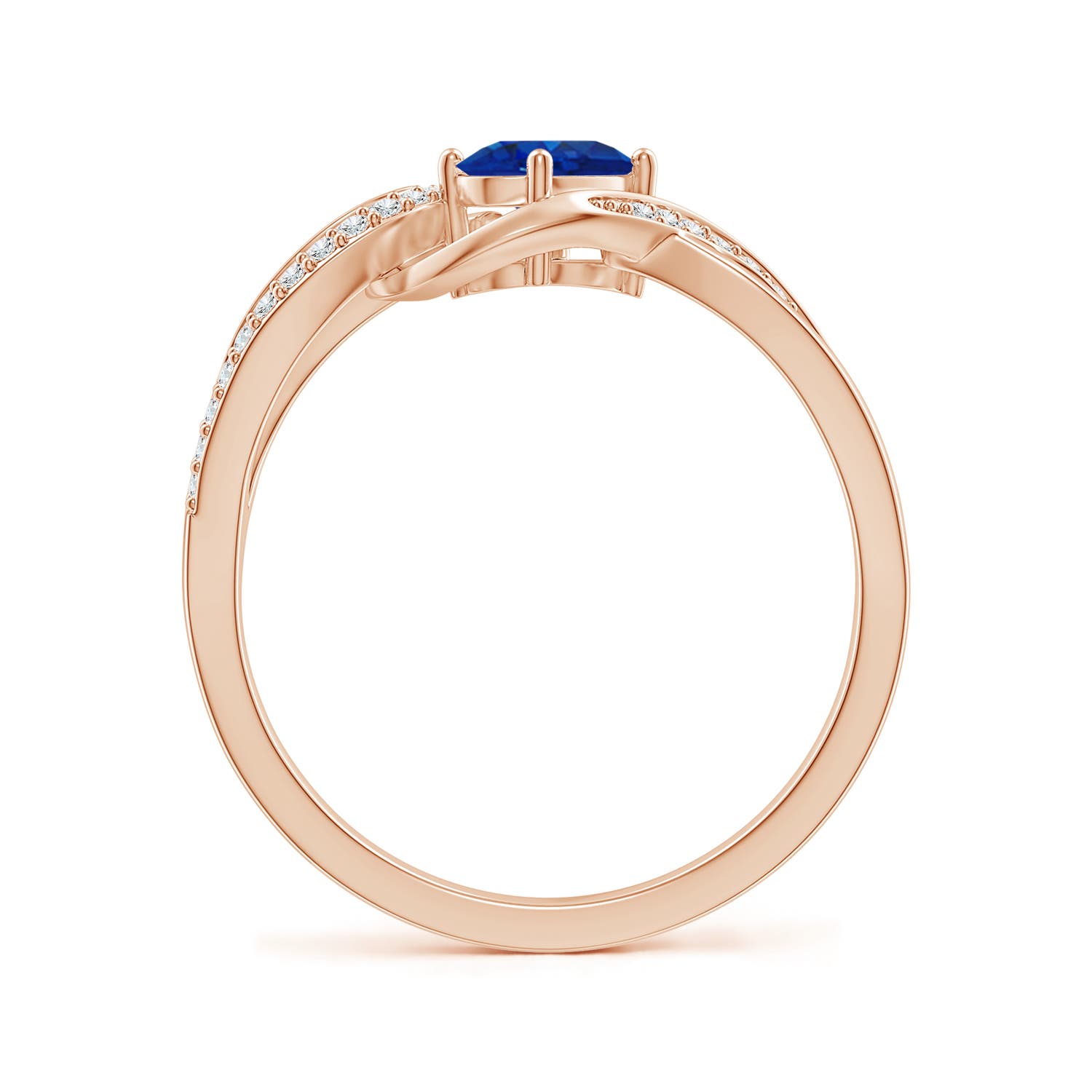 AAA - Blue Sapphire / 0.71 CT / 14 KT Rose Gold