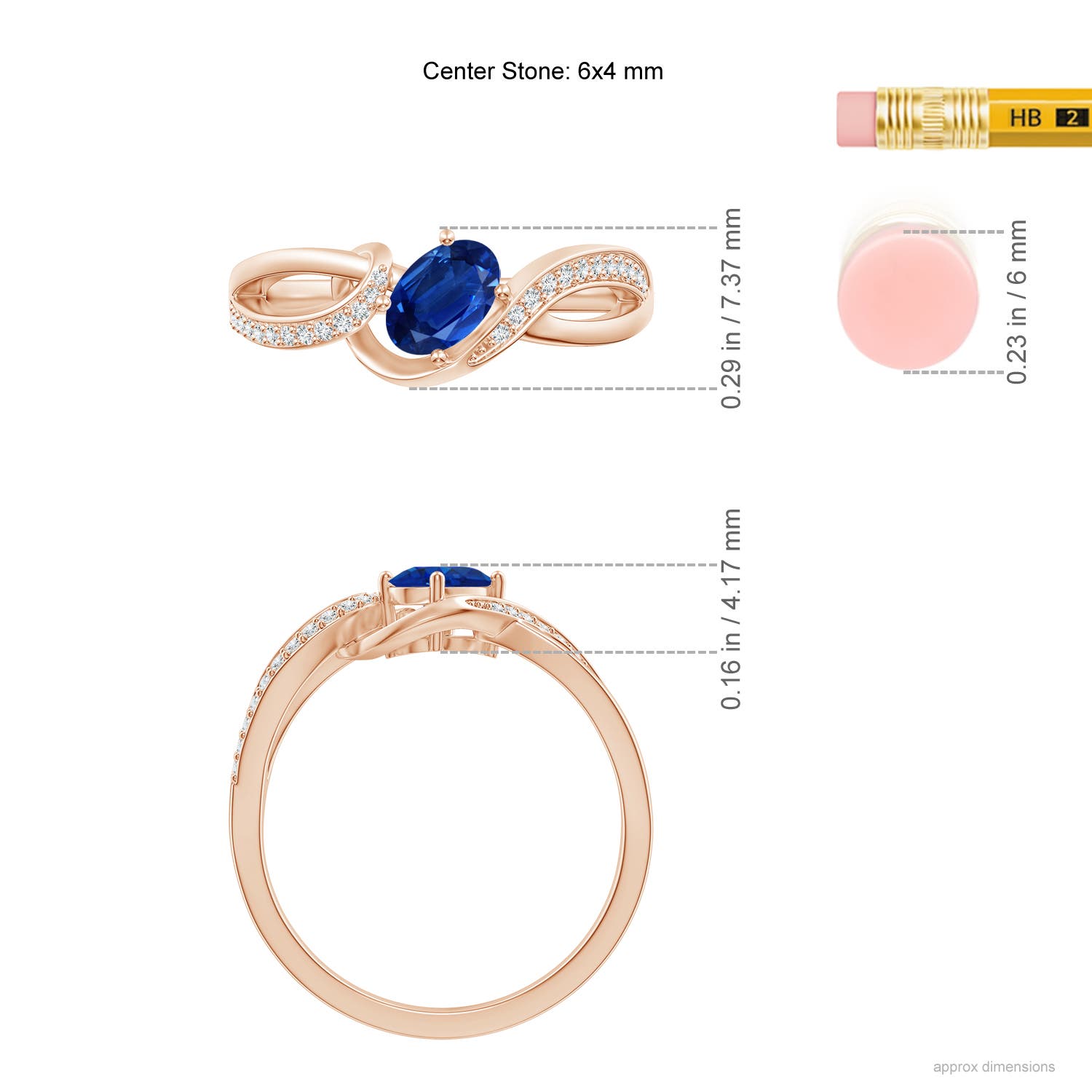 AAA - Blue Sapphire / 0.71 CT / 14 KT Rose Gold