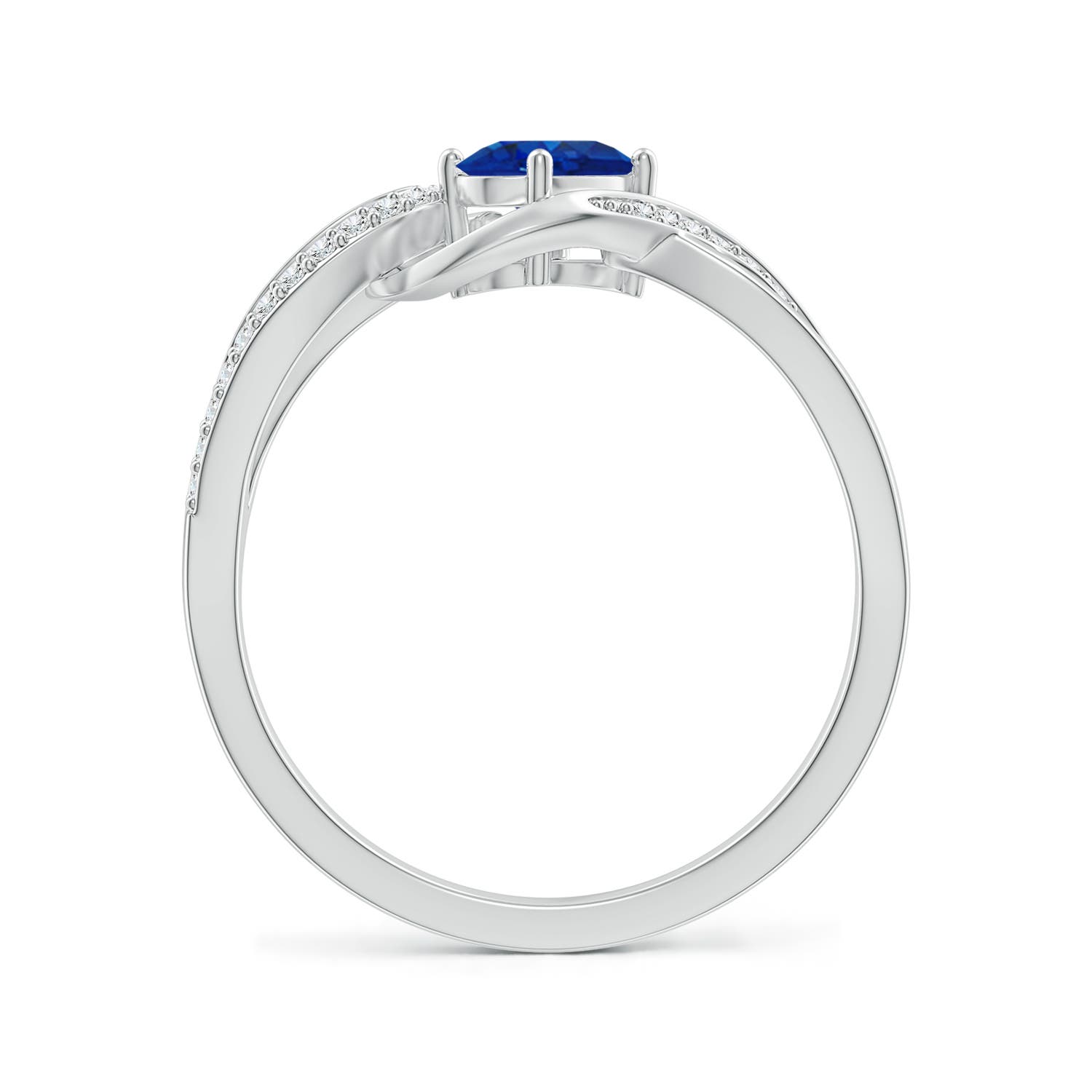 AAA - Blue Sapphire / 0.71 CT / 14 KT White Gold