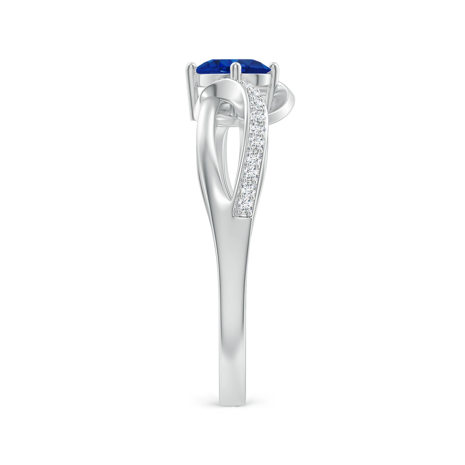 AAA - Blue Sapphire / 0.71 CT / 14 KT White Gold