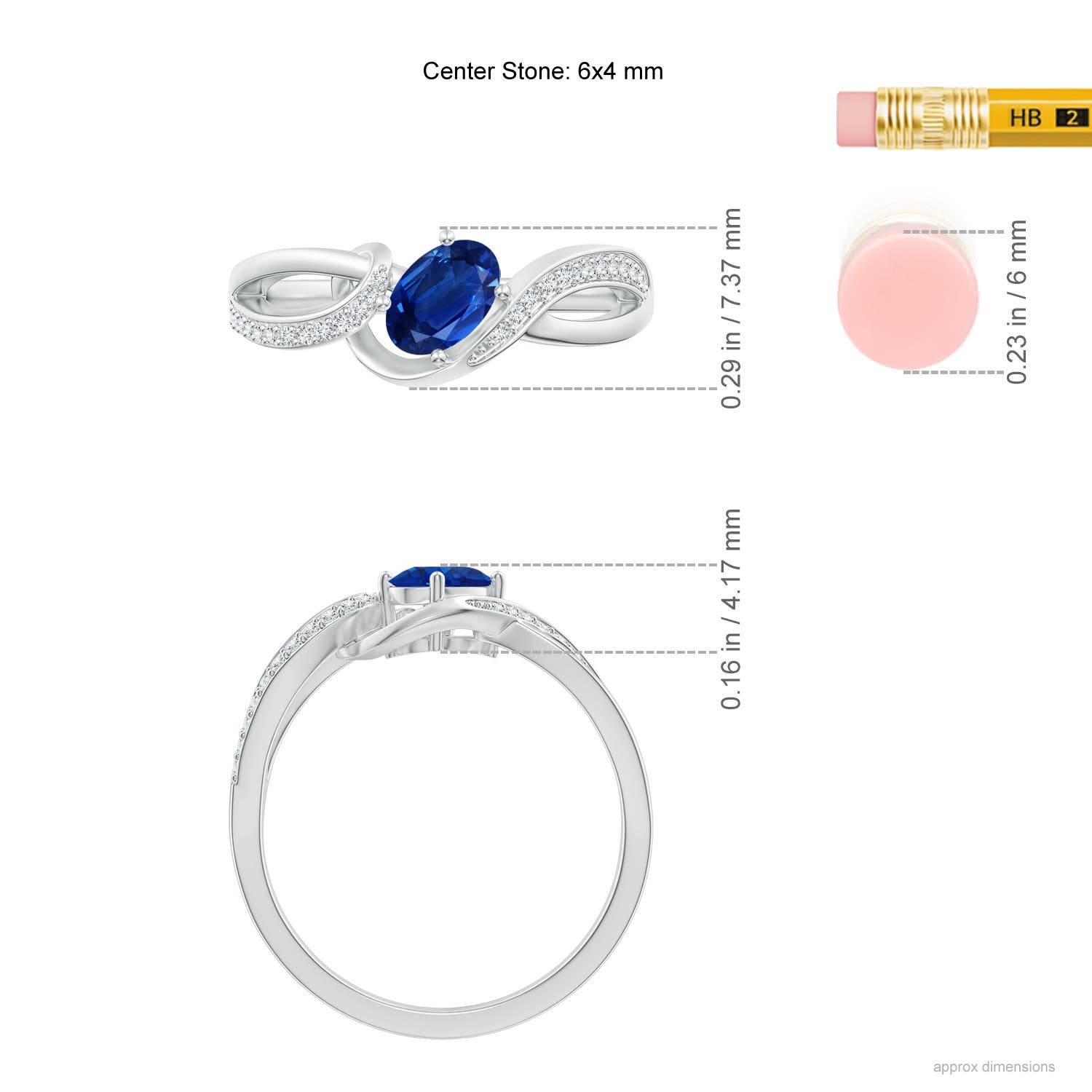 AAA - Blue Sapphire / 0.71 CT / 14 KT White Gold