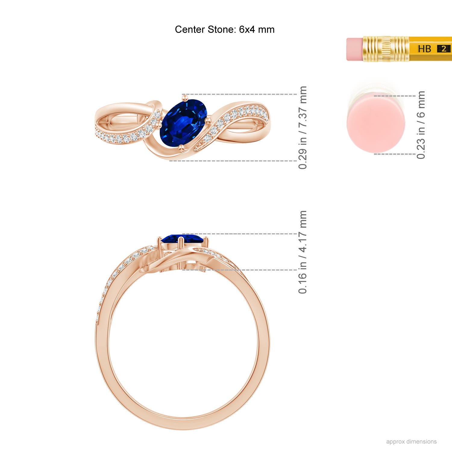 AAAA - Blue Sapphire / 0.71 CT / 14 KT Rose Gold