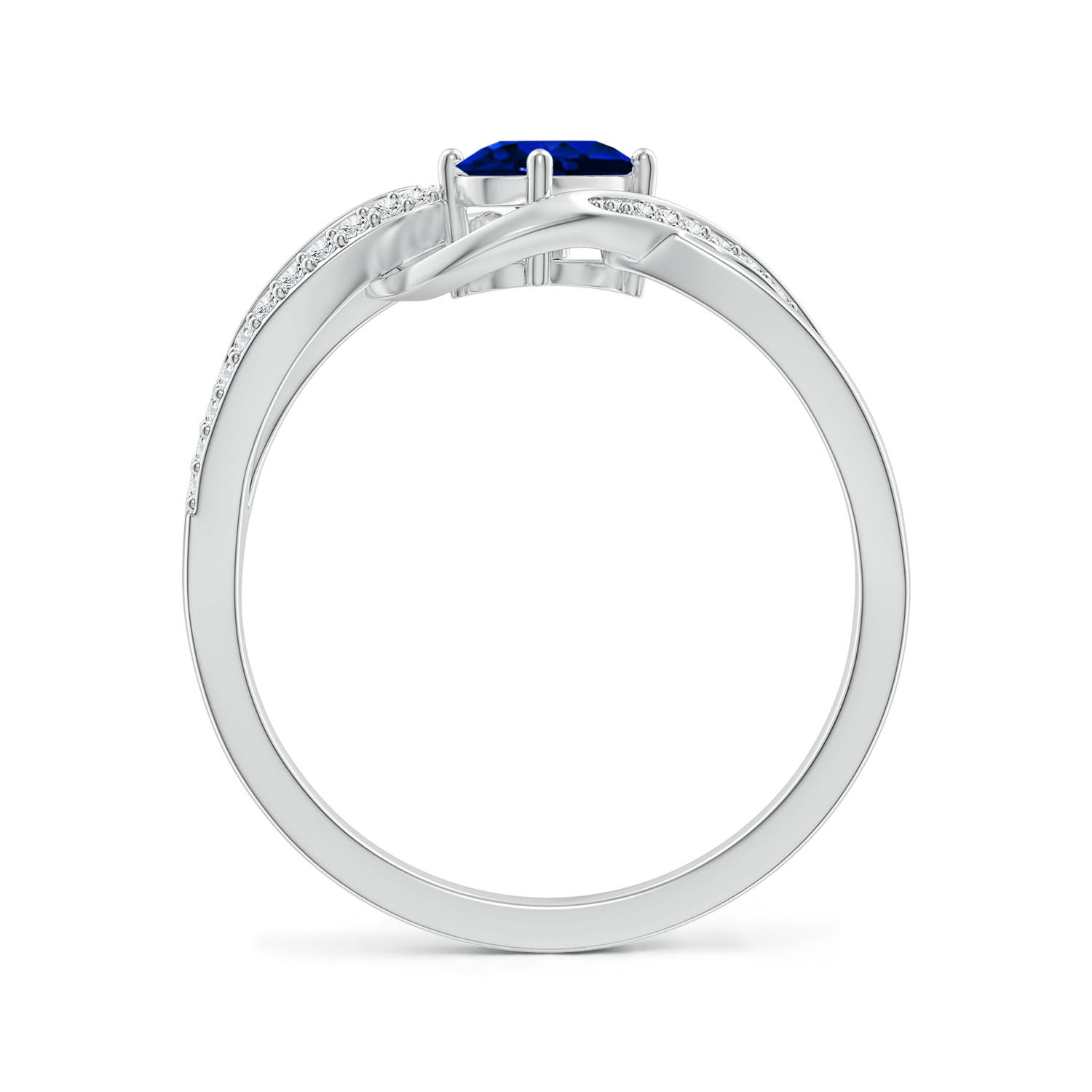 AAAA - Blue Sapphire / 0.71 CT / 14 KT White Gold