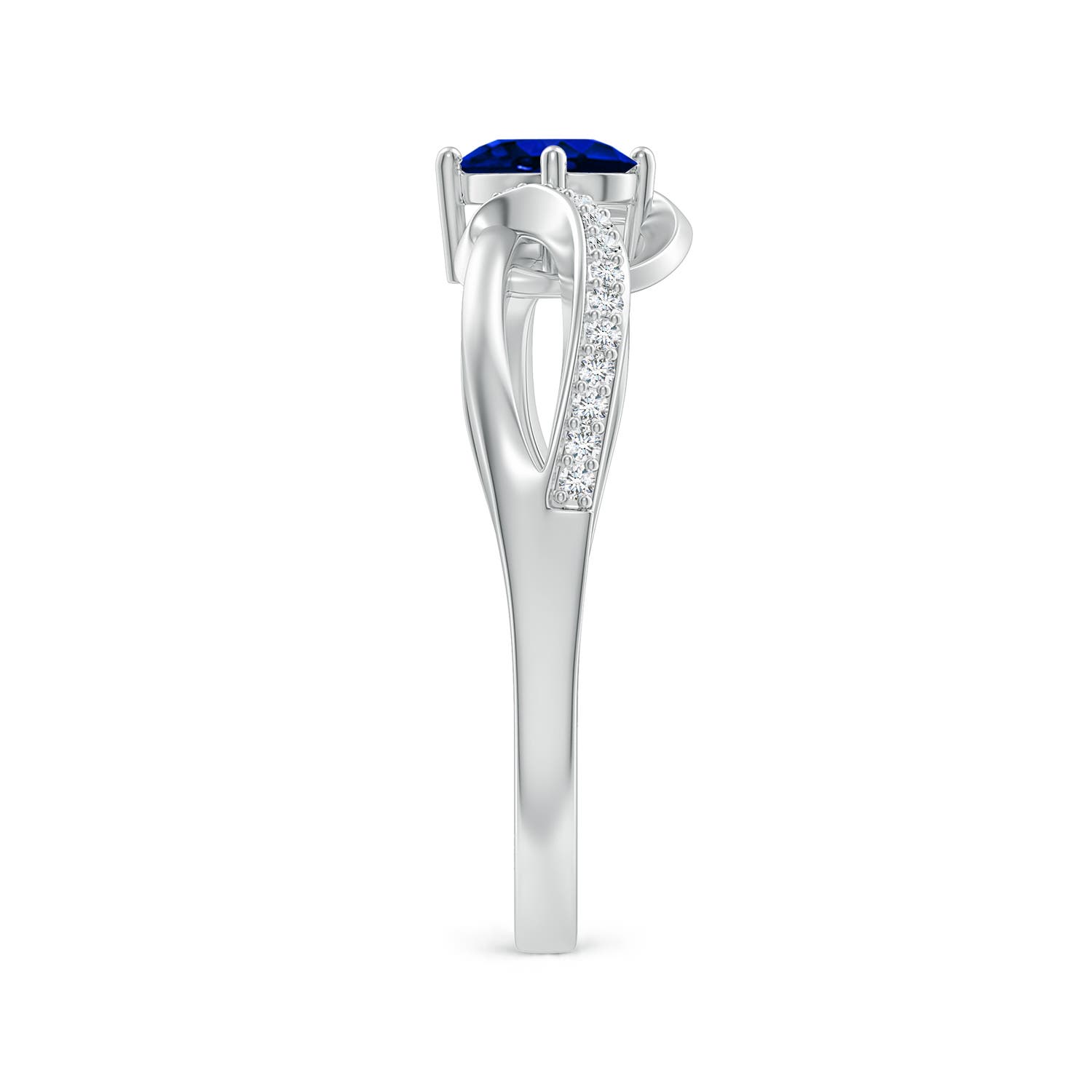 AAAA - Blue Sapphire / 0.71 CT / 14 KT White Gold