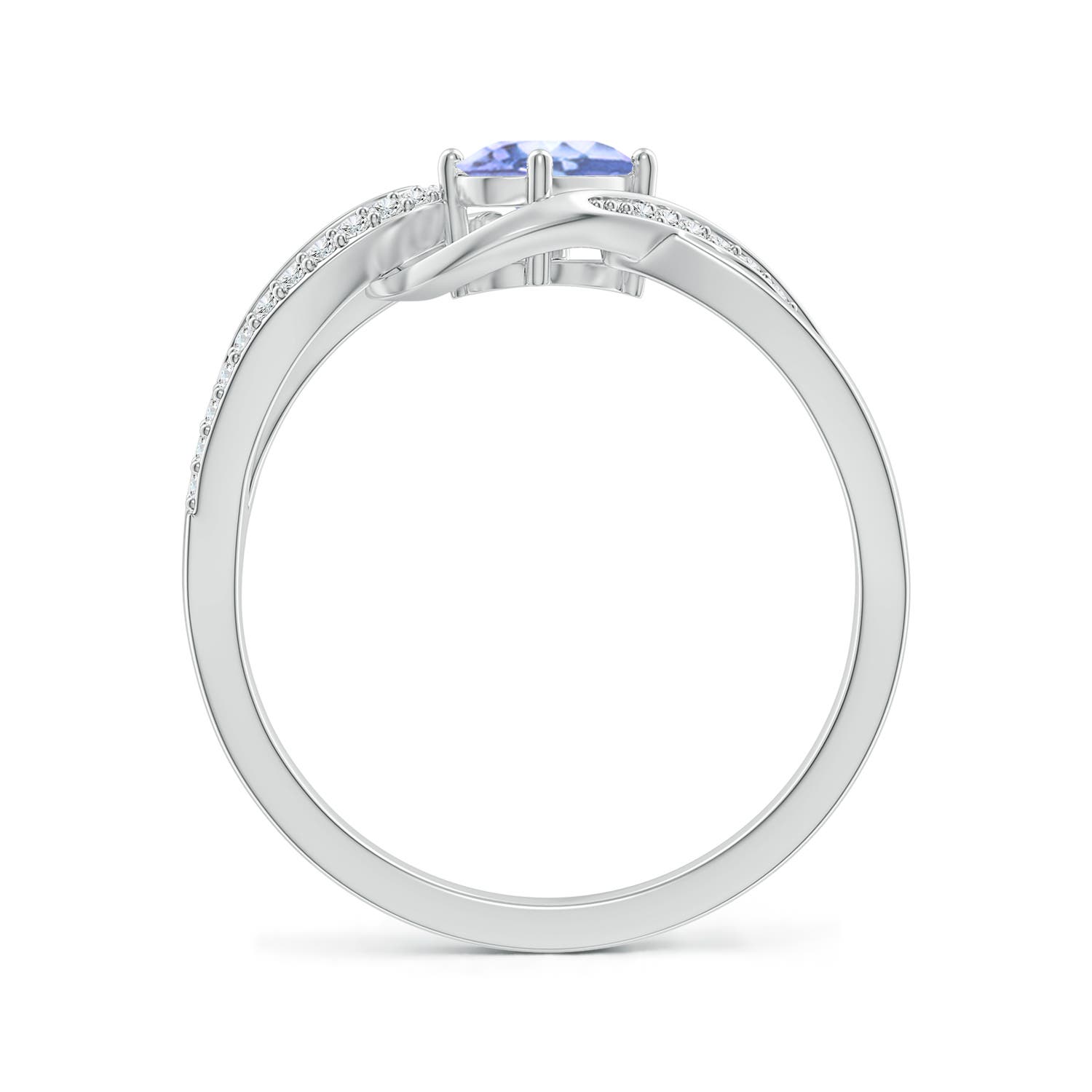 A - Tanzanite / 0.57 CT / 14 KT White Gold