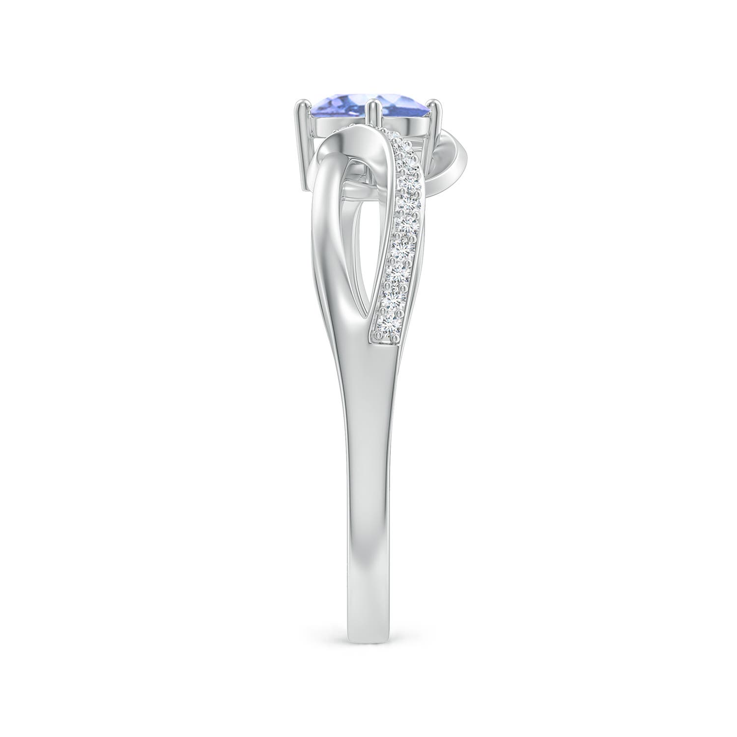 A - Tanzanite / 0.57 CT / 14 KT White Gold