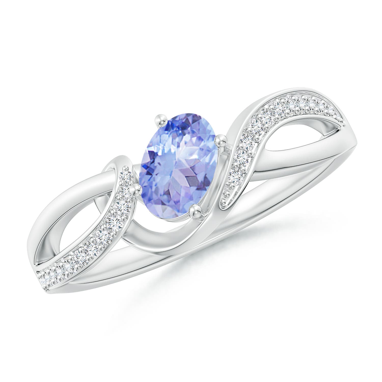 AA - Tanzanite / 0.57 CT / 14 KT White Gold