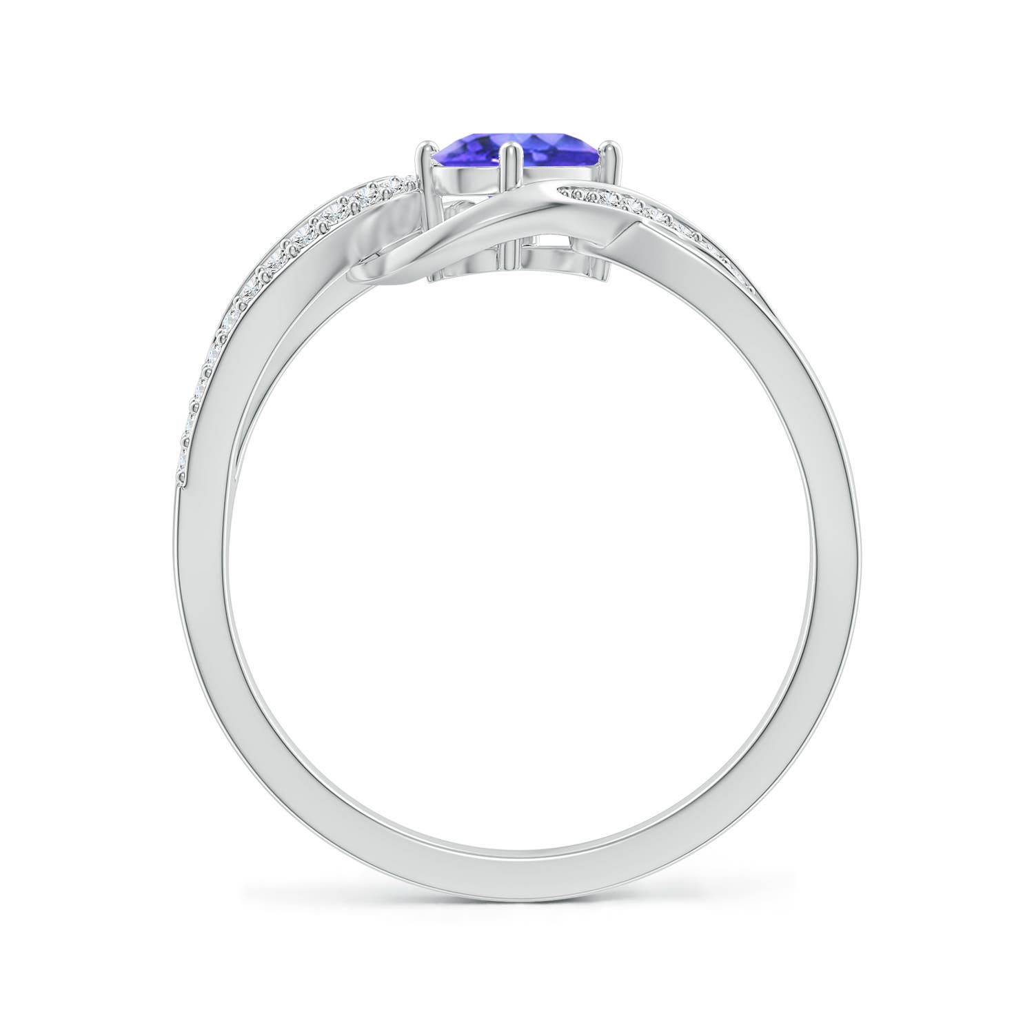 AAA - Tanzanite / 0.57 CT / 14 KT White Gold